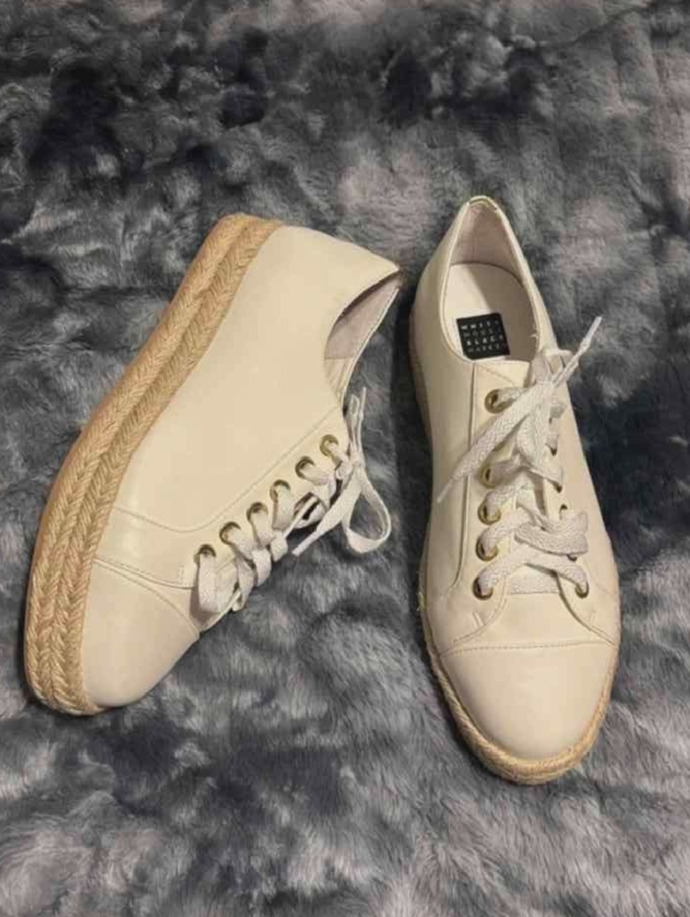 White House Black Market Cream Espadrille Platform Sneakers